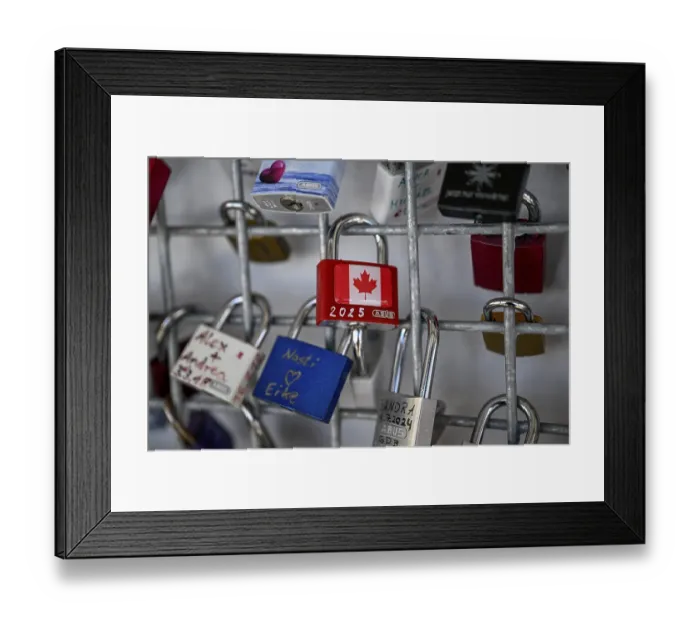 Framed Print : Love castles at the mountain station of the Zugspitz cable car