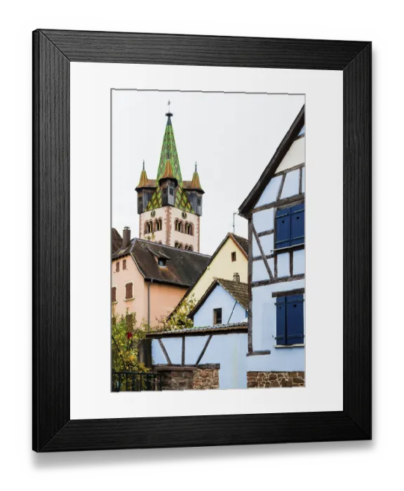 Framed Print : Medieval town and half-timbered houses Framed Print : Medieval town and half-timbered houses