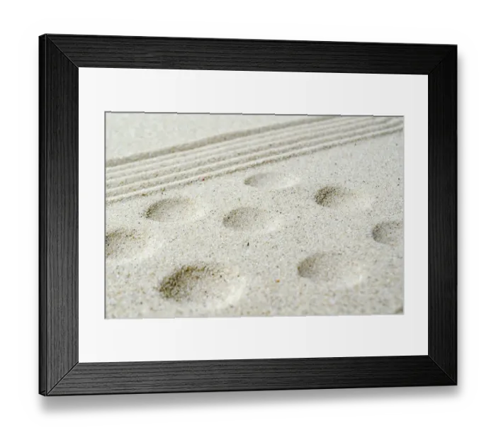 Framed Print : Beach sand with lines and circles Framed Print : Beach sand with lines and circles