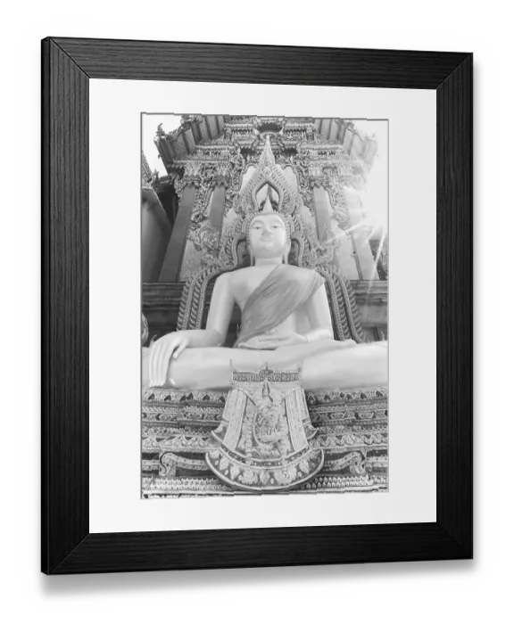 Framed Print : Buddha statue with tunic, Bhumispara mudra Framed Print : Buddha statue with tunic, Bhumispara mudra