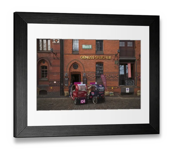 Framed Print : Pedalo Tour bicycles with advertising for the International Maritime Museum Peter Tamm park Framed Print : Pedalo Tour bicycles with advertising for the International Maritime Museum Peter Tamm park