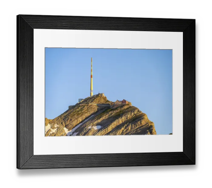 Framed Print : Summit of Santis with Berggasthof Alter Santis Framed Print : Summit of Santis with Berggasthof Alter Santis