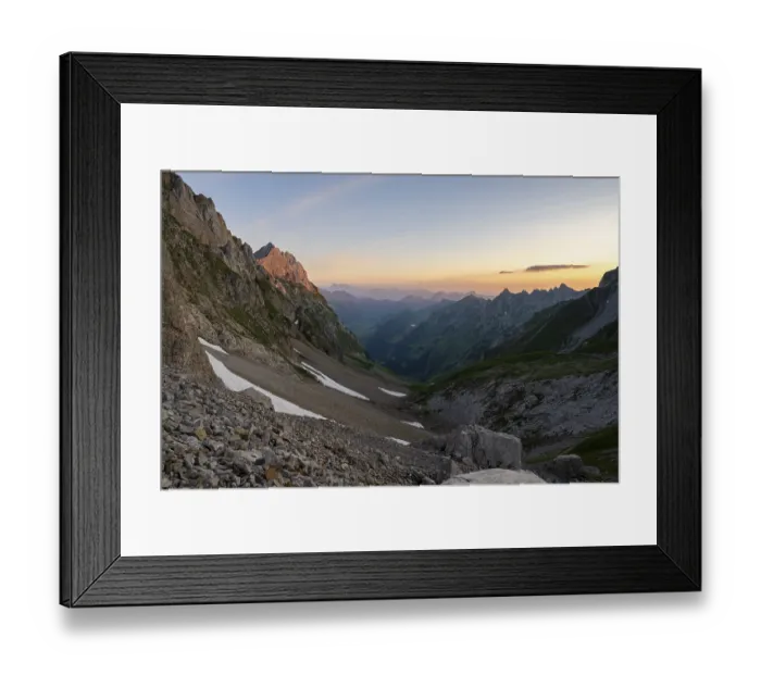 Framed Print : Evening from the Rotstein Pass in Alpstein