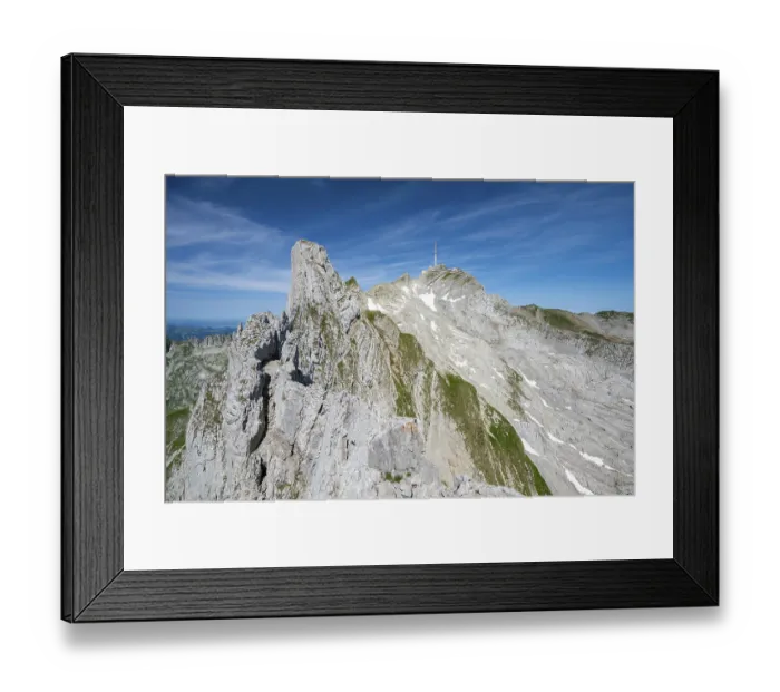 Framed Print : View from Lisengrat to the summit of Santis Framed Print : View from Lisengrat to the summit of Santis
