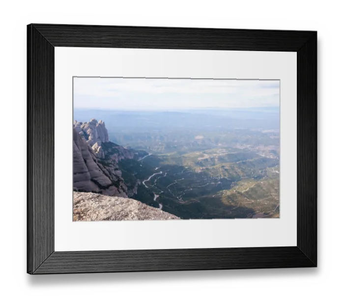 Framed Print : Aerial view from mountains of Montserrat