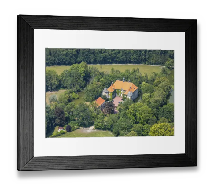 Framed Print : Aerial view, Schlossgut Itlingen