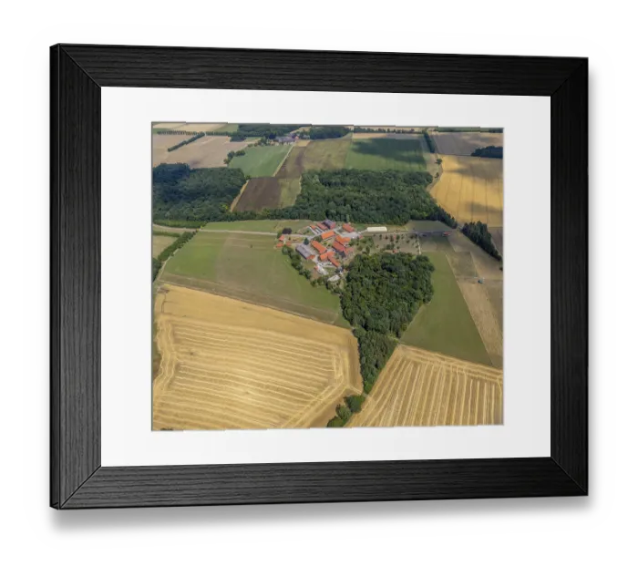 Framed Print : Aerial view, overview of Konig apiary