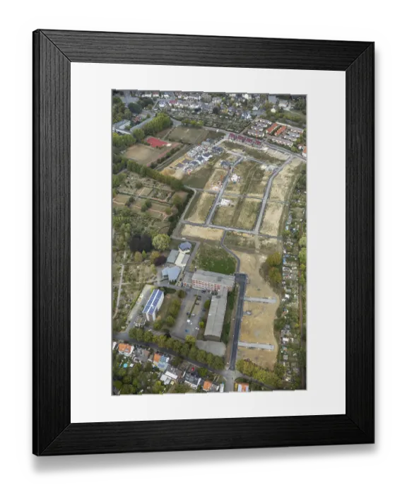 Framed Print : Aerial view, Hammer Suden building area
