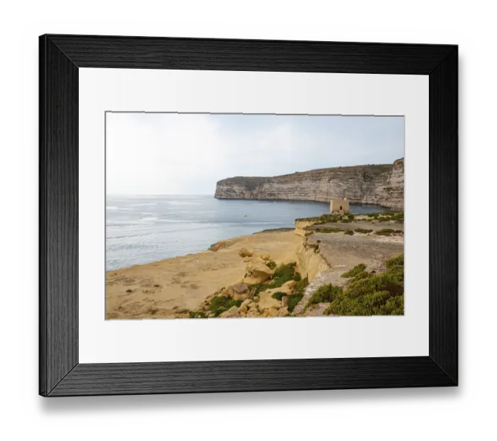 Framed Print : Cliffs at the coast of Malta