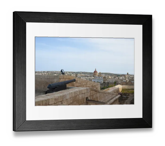Framed Print : View over Victoria, Rabat, biggest city of Gozo island