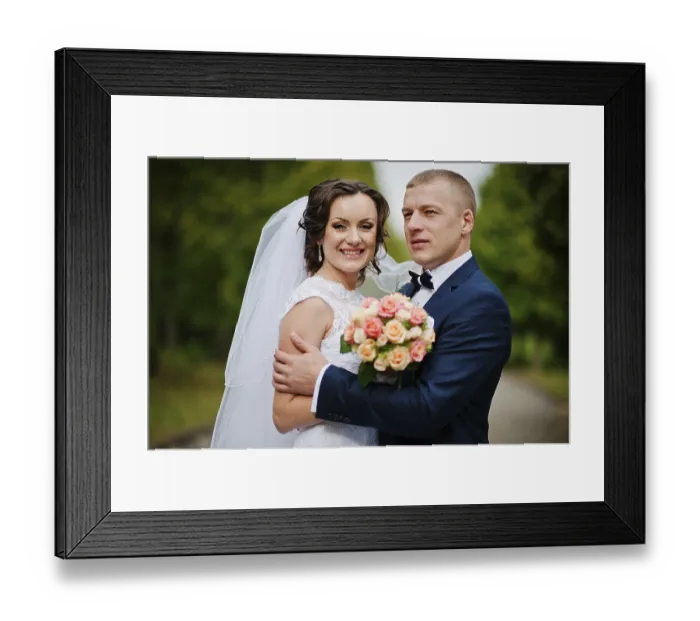 Framed Print : Wedding couple walking at green park Framed Print : Wedding couple walking at green park