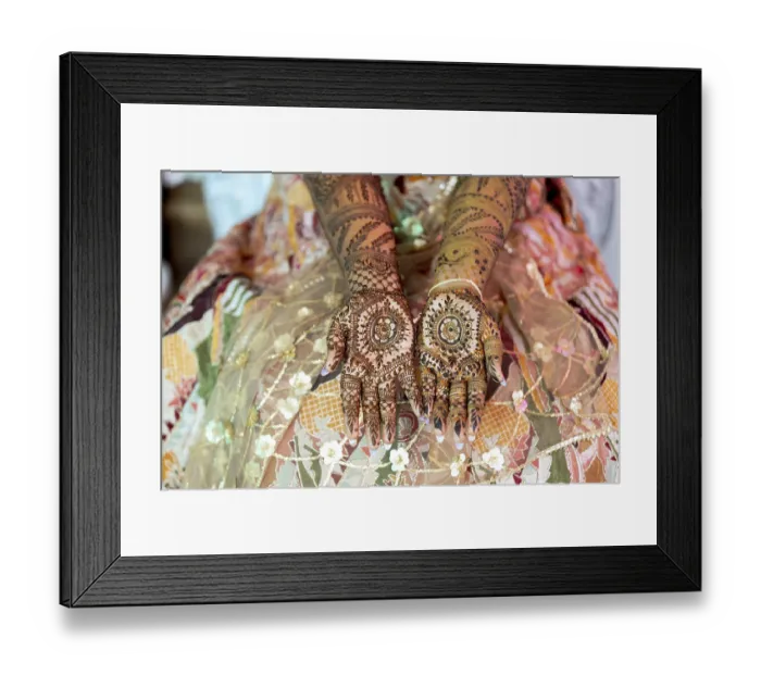 Framed Print : The detailed henna patterns showcase traditional artistry