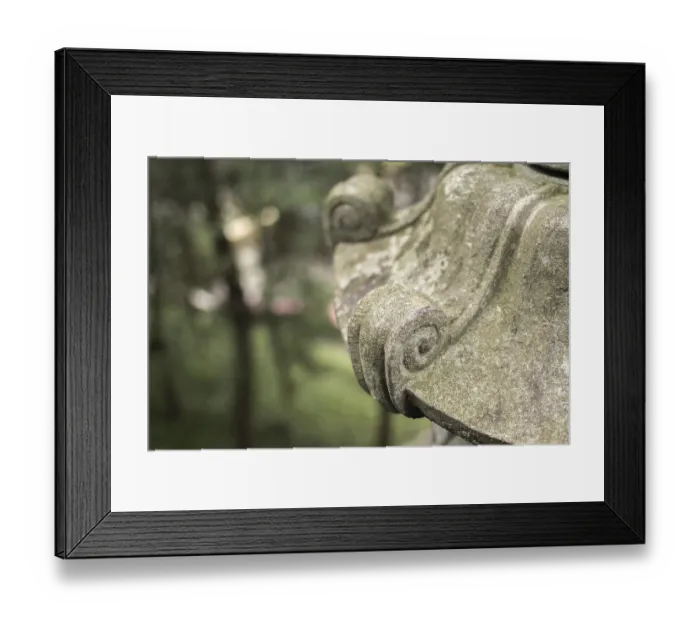 Framed Print : Traditional asian stone lantern in garden