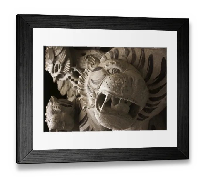 Framed Print : Chinese temple animal statue - tiger