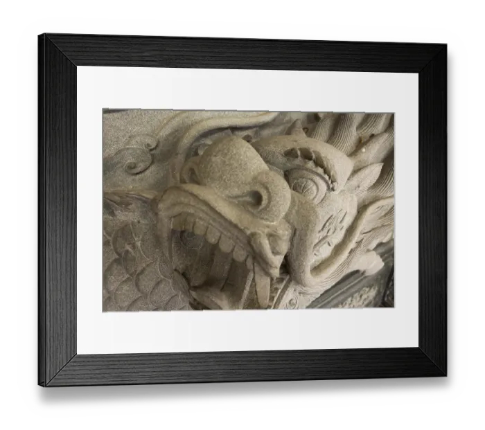 Framed Print : Chinese temple animal statue - dragon