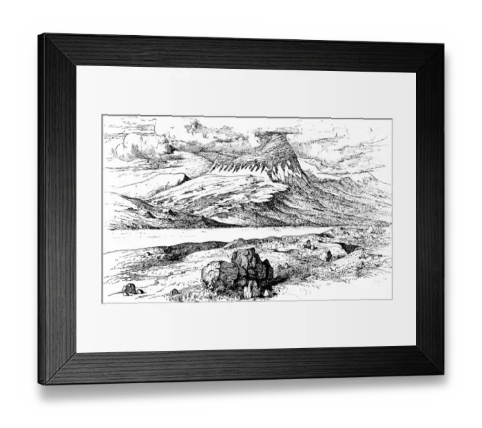 Framed Print : Dormant volcano Skarosheioi (1054 m) in the west of the Atlantic island