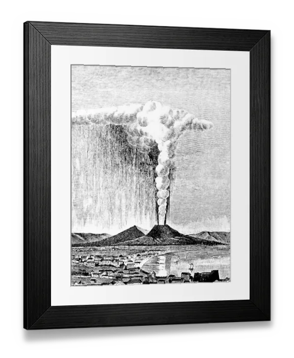 Framed Print : Volcanic eruption of Vesuvius in 1822