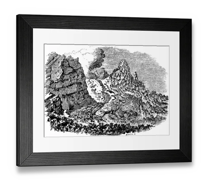 Framed Print : Flowing lava flow after the eruption of Vesuvius Framed Print : Flowing lava flow after the eruption of Vesuvius