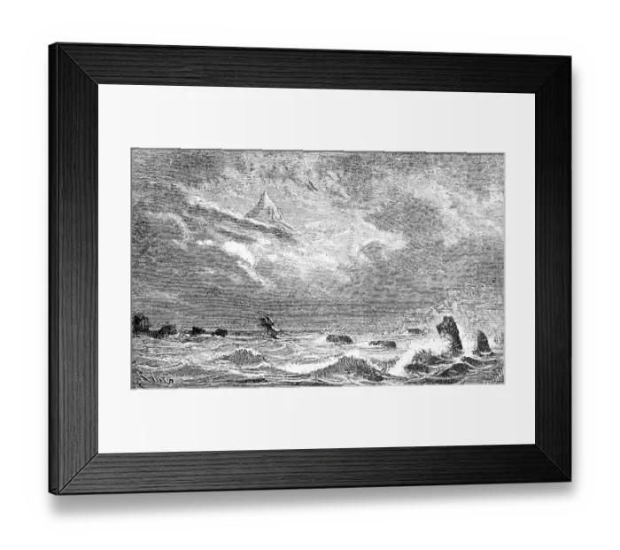 Framed Print : Storm in the Norwegian Sea around the island of Jan Mayen