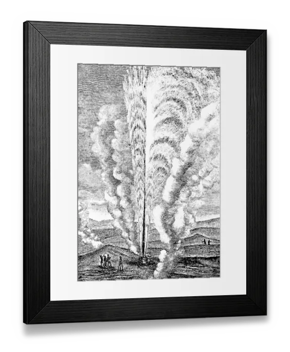 Framed Print : Eruption of the Beehive geyser in Yellowstone National Park