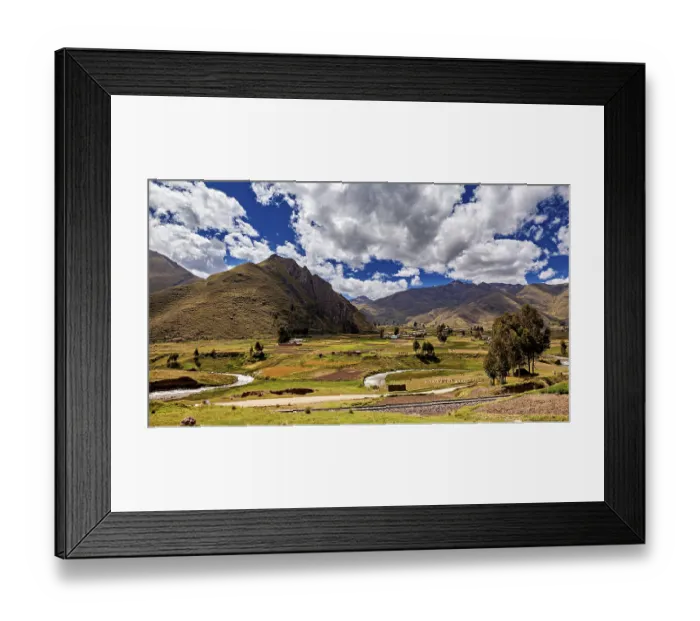 Framed Print : Picturesque landscape with hills