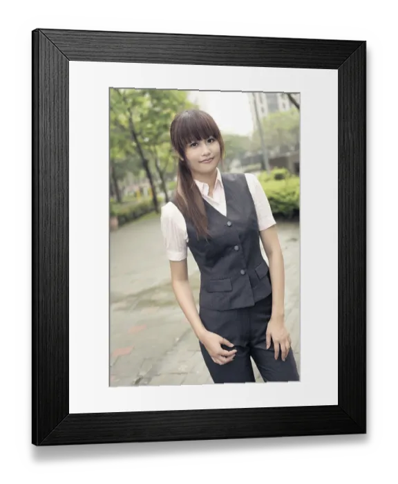 Framed Print : Attractive business woman, portrait in outside
