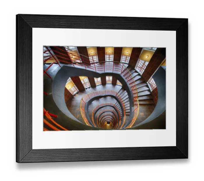 Framed Print : Interior view, staircase, round