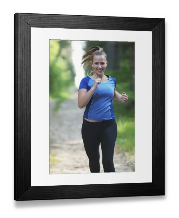 Framed Print : Running healthy fitness woman training for marathon outdoors in alleyway Framed Print : Running healthy fitness woman training for marathon outdoors in alleyway