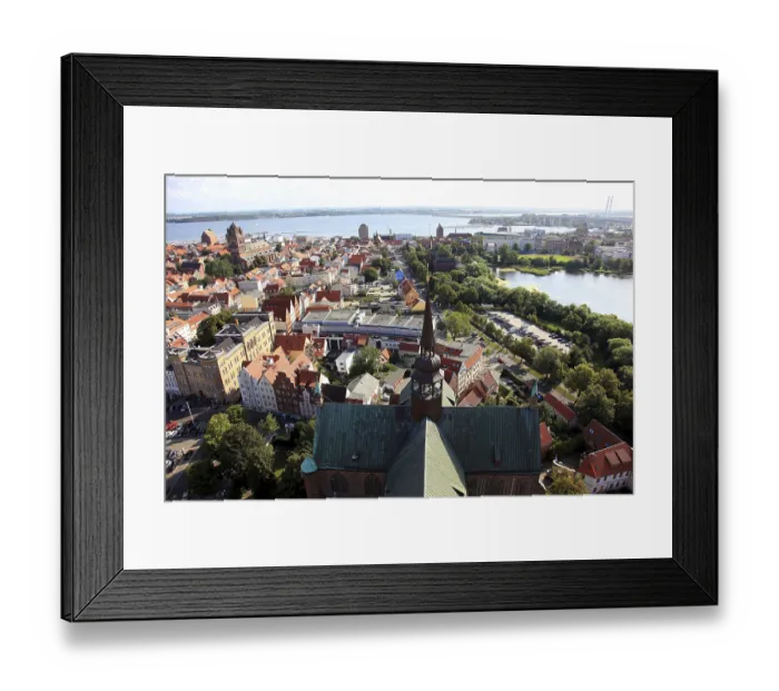 Framed Print : City panorama from above, Stralsund Framed Print : City panorama from above, Stralsund