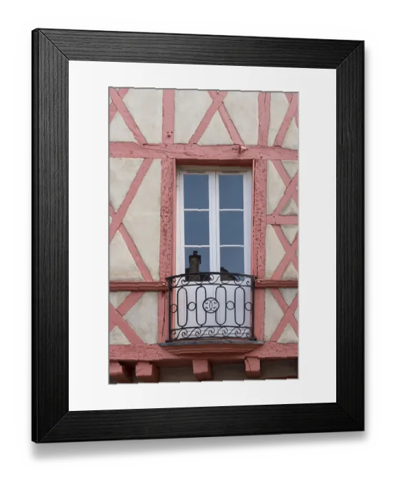 Framed Print : Half-timbered house facade in Chalon-sur Saone