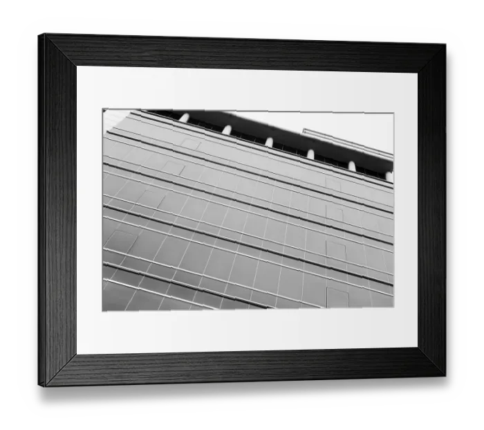 Framed Print : Abstract black and white infrared photography of modern architecture Framed Print : Abstract black and white infrared photography of modern architecture