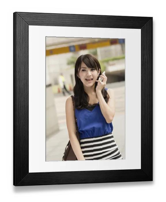 Framed Print : Asian beauty in daytime in modern street in Taipei