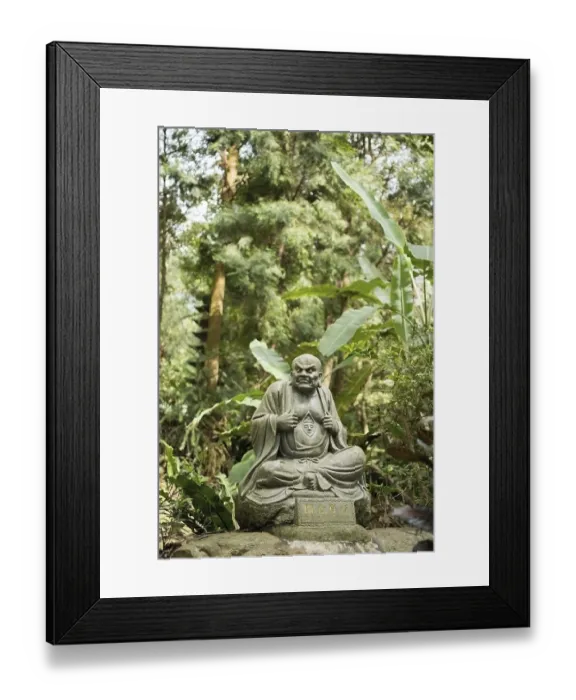 Framed Print : Old ruined Arhat Kanakbharadvaja statue in forest Framed Print : Old ruined Arhat Kanakbharadvaja statue in forest