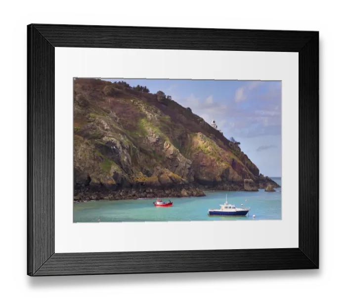 Framed Print : Coastal scene on Sark Lighthouse