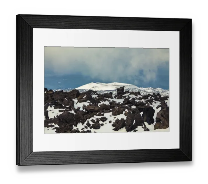 Framed Print : View of the extinct crater at the volcano Etna in spring