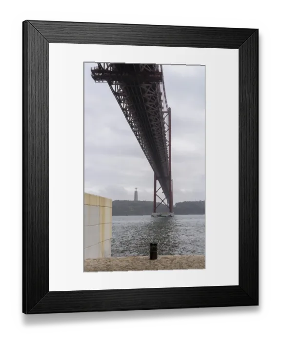 Framed Print : The Ponte 25 de Abril, 3.2 km long bridge in Portugal with a 2278 meter long suspension bridge across the Tagus Framed Print : The Ponte 25 de Abril, 3.2 km long bridge in Portugal with a 2278 meter long suspension bridge across the Tagus