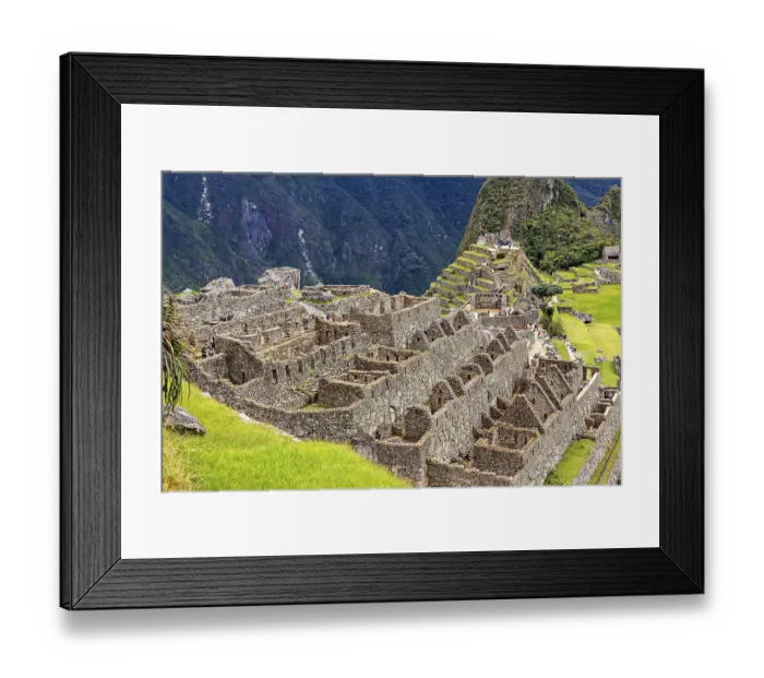 Framed Print : Stone ruins and agricultural terraces in an ancient urban landscape
