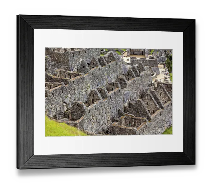 Framed Print : Detailed stone structures and walls in a historic site landscape Framed Print : Detailed stone structures and walls in a historic site landscape