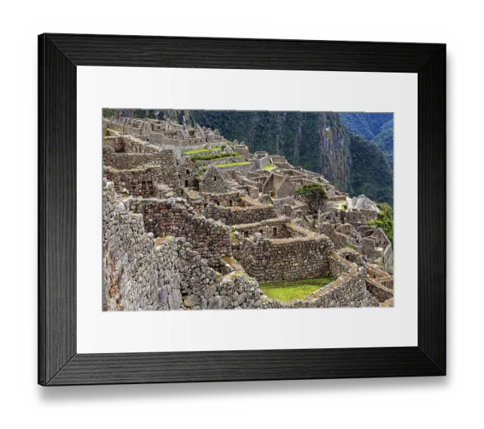Framed Print : Complex arrangement of Machu Picchu stone terraces and structures Framed Print : Complex arrangement of Machu Picchu stone terraces and structures