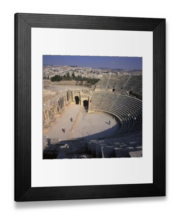 Framed Print : City Theatre, Oval Forum, Jerash (Jerash), Jordan Framed Print : City Theatre, Oval Forum, Jerash (Jerash), Jordan