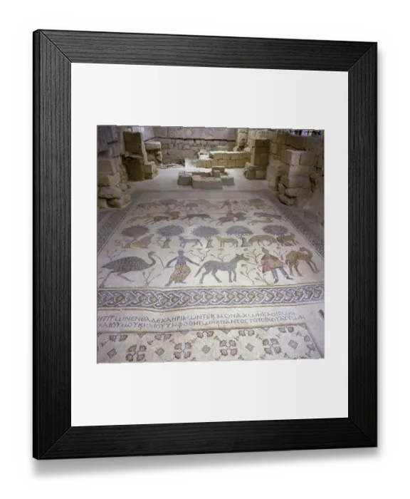 Framed Print : Mosaic floor of es-Syagha, Nebo, Jordan Framed Print : Mosaic floor of es-Syagha, Nebo, Jordan