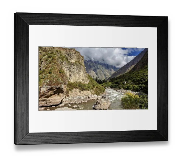 Framed Print : River flows through impressive rocky landscape