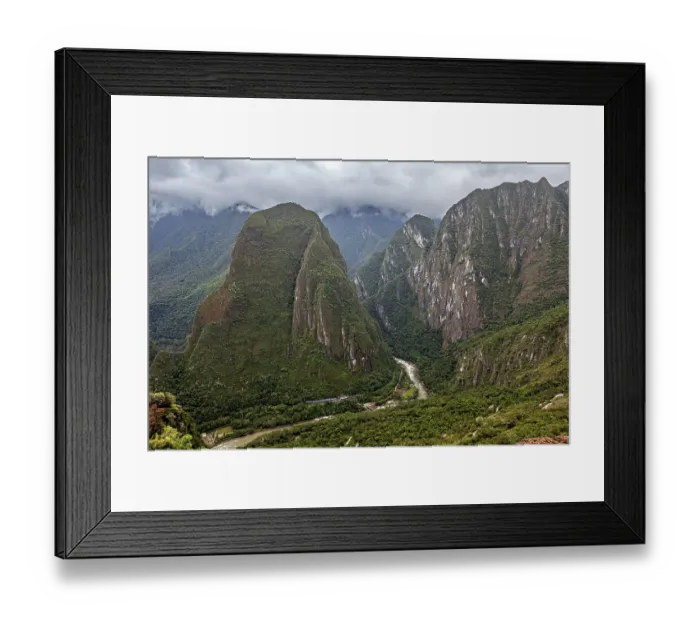 Framed Print : Majestic mountains with impressive river