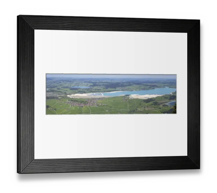Framed Print : Panorama in spring from Tegelberg