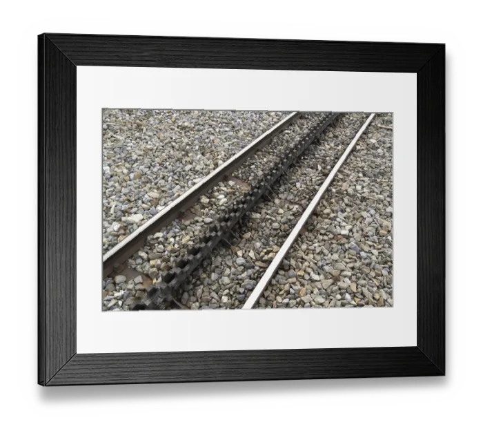 Framed Print : Rack railway track for steep mountain railways