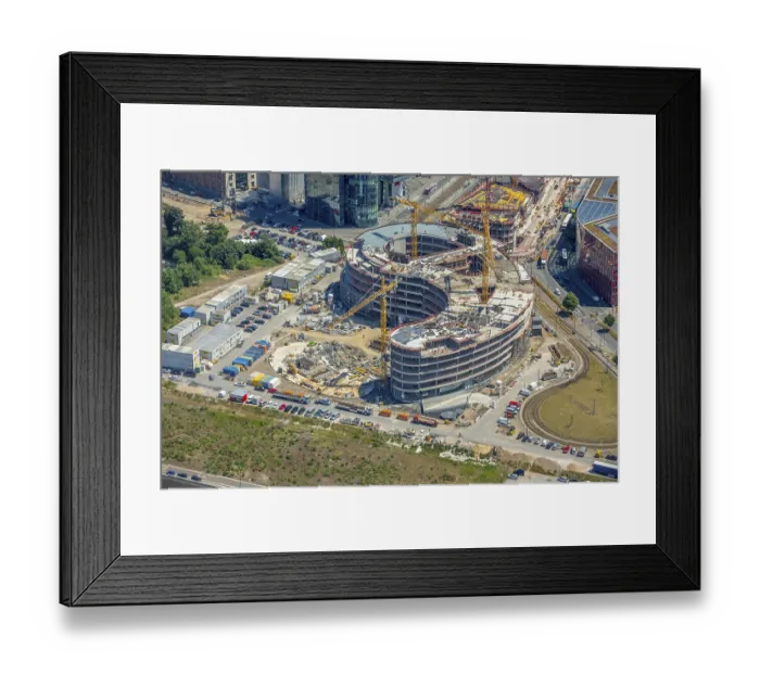 Framed Print : Construction site for the new TRIVAGO headquarters on KesselstraBe by Ed Framed Print : Construction site for the new TRIVAGO headquarters on KesselstraBe by Ed