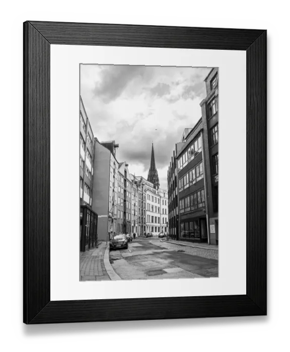 Framed Print : Vertical monochrome shot of Hamburg Speicherstadt Framed Print : Vertical monochrome shot of Hamburg Speicherstadt