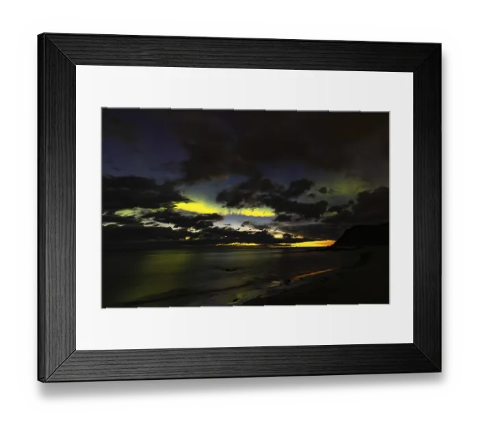 Framed Print : Northern lights on Flakstad Beach Framed Print : Northern lights on Flakstad Beach