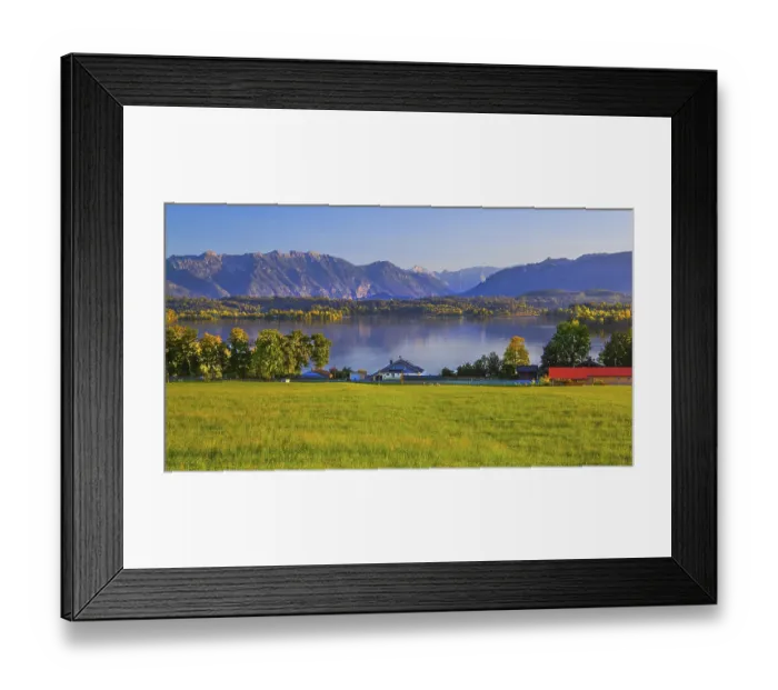 Framed Print : Panorama of Staffelsee with Estergebirge and Wetterstein Mountains Framed Print : Panorama of Staffelsee with Estergebirge and Wetterstein Mountains