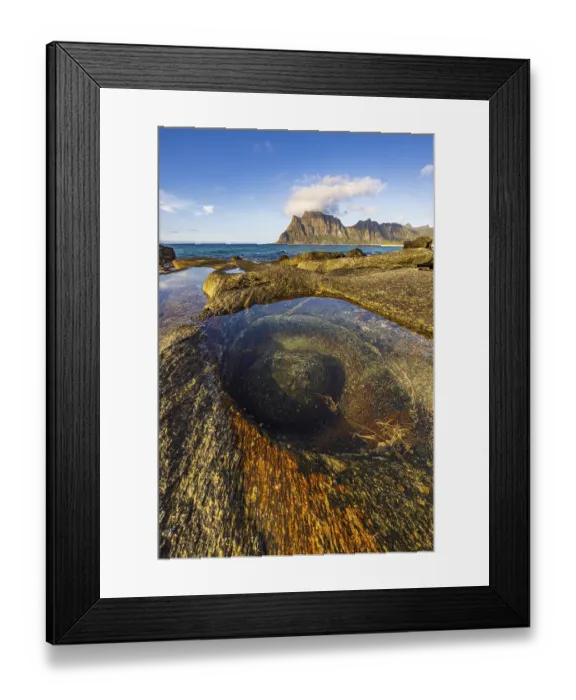 Framed Print : Tidepools in Uttakleiv, Lofoten, Nordland, Norway
